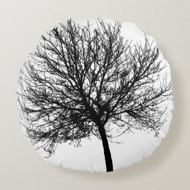 Silhouette Rundes Kissen (Vorderseite)