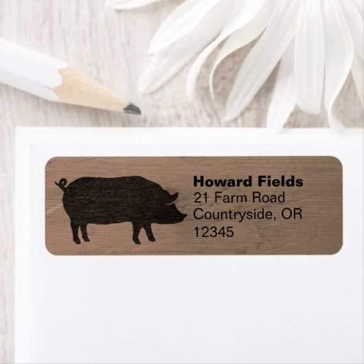 Silhouette Rustikale Rücksendeadressen-Aufkleber (Insitu)