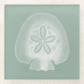 Silhouette Sand Dollar Glasuntersetzer (Vorderseite)