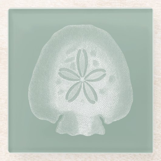 Silhouette Sand Dollar Glasuntersetzer (Vorderseite)