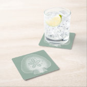 Silhouette Sand Dollar Rechteckiger Pappuntersetzer (Vor Ort)