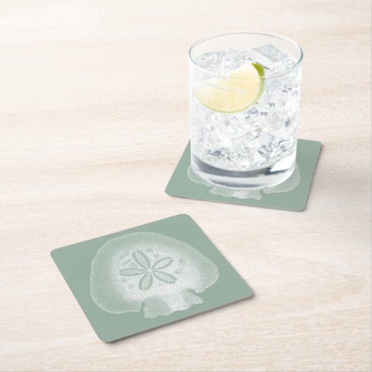 Silhouette Sand Dollar Rechteckiger Pappuntersetzer (Vor Ort)