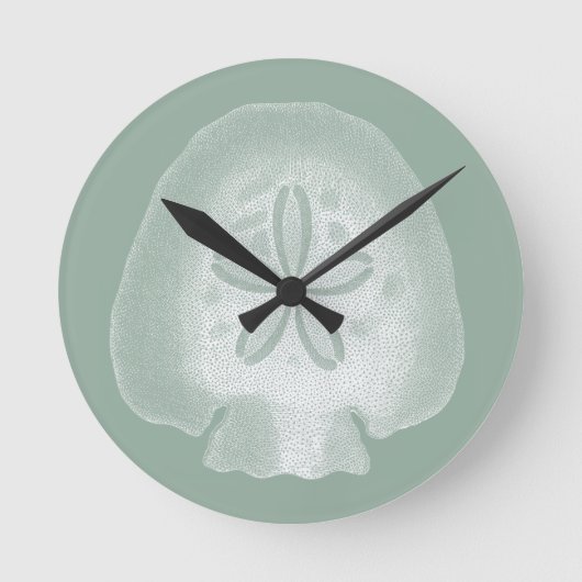 Silhouette Sand Dollar Runde Wanduhr (Vorderseite)