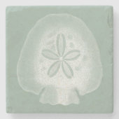 Silhouette Sand Dollar Steinuntersetzer (Vorderseite)