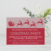 Silhouette Santa's Sleigh-Einladungen (Burgandy) Einladung (Stehend Vorderseite)