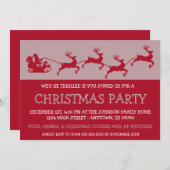 Silhouette Santa's Sleigh-Einladungen (Burgandy) Einladung (Vorne/Hinten)