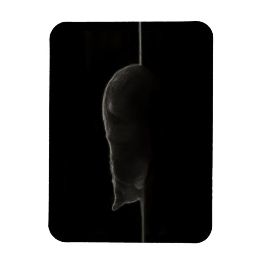 Silhouette Schlafkatze Magnet (Vertikal)