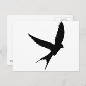 Silhouette schlucken postkarte (Vorne/Hinten)