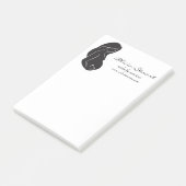 Silhouette-schwangere Frauen-Bauch-Herz Post-it Klebezettel (angewinkelt)