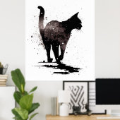 Silhouette Schwarz auf Weiß laufen Poster (Heimbüro)