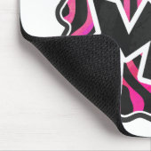 Silhouette Schwarz-Pink Zebra Mousepad (Ecke)