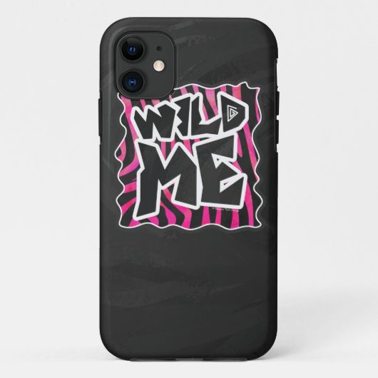 Silhouette Schwarz und Heiß Rosa Zebra Case-Mate iPhone Hülle (Rückseite)