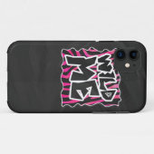 Silhouette Schwarz und Heiß Rosa Zebra Case-Mate iPhone Hülle (Rückseite (Horizontal))