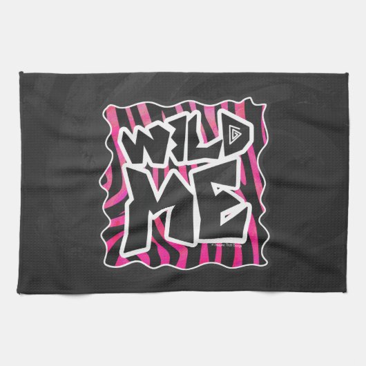 Silhouette Schwarz und Heiß Rosa Zebra Geschirrtuch (Horizontal)