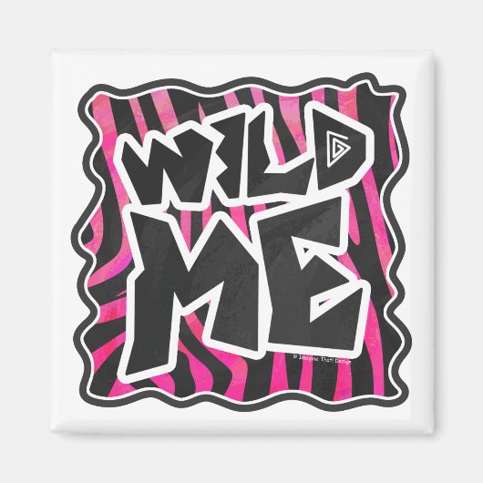 Silhouette Schwarz und Heiß Rosa Zebra Magnet (Vorne)