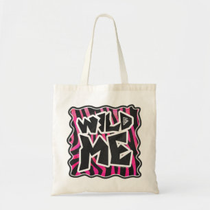 Silhouette Schwarz und Heiß Rosa Zebra Tragetasche