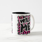 Silhouette Schwarz und Heiß Rosa Zebra Zweifarbige Tasse (VorderseiteRechts)