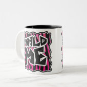 Silhouette Schwarz und Heiß Rosa Zebra Zweifarbige Tasse (Vorderseite Links)