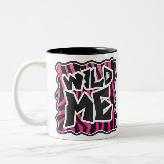 Silhouette Schwarz und Heiß Rosa Zebra Zweifarbige Tasse (Links)