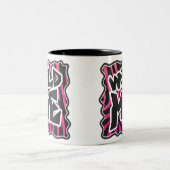 Silhouette Schwarz und Heiß Rosa Zebra Zweifarbige Tasse (Mittel)