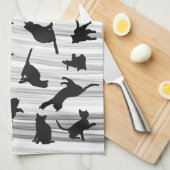 Silhouette Schwarz und Weiß, leicht grau Geschirrtuch (Viertel Falte)