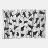 Silhouette Schwarz und Weiß, leicht grau Geschirrtuch (Horizontal)
