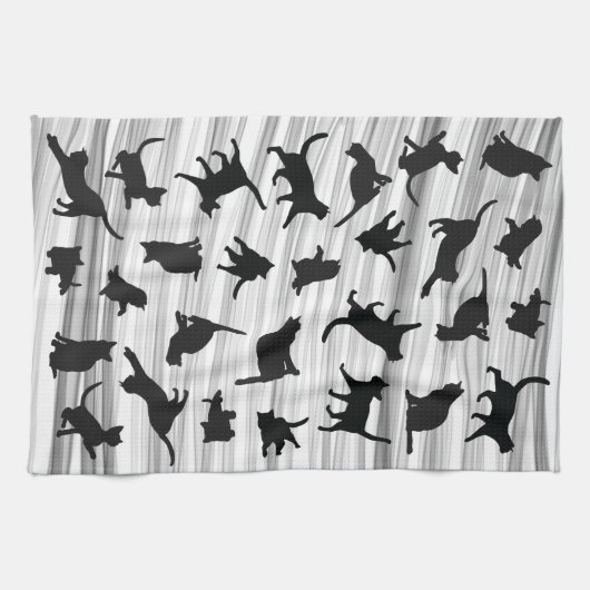 Silhouette Schwarz und Weiß, leicht grau Geschirrtuch (Horizontal)
