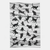 Silhouette Schwarz und Weiß, leicht grau Geschirrtuch (Vertikal)