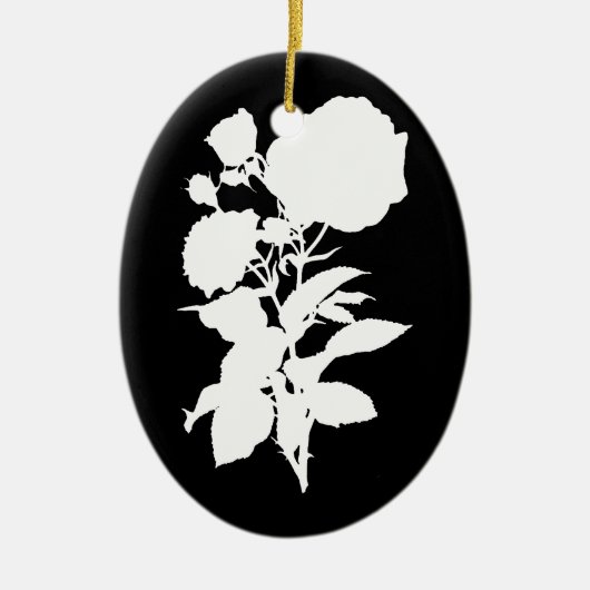 Silhouette Schwarz/Weiß Keramikornament (Vorne)