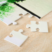 Silhouette Schwarze Bäume mit Regenbogenuntergrund Puzzle (Seite)