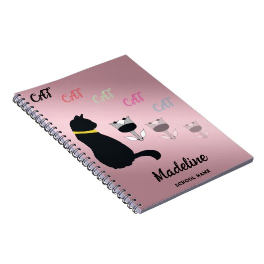 Silhouette "Schwarze Katze" Ändern Sie Text- und B Notizblock (Rechte Seite)