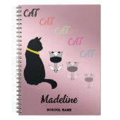 Silhouette "Schwarze Katze" Ändern Sie Text- und B Notizblock (Vorderseite)