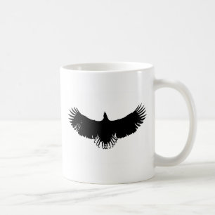 Silhouette Schwarzer und Weißer Adler Kaffeetasse