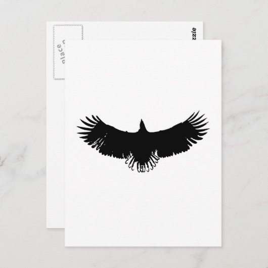 Silhouette Schwarzer und Weißer Adler Postkarte (Vorne/Hinten)