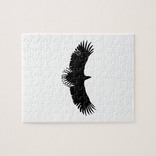 Silhouette Schwarzer und Weißer Adler Puzzle (Horizontal)