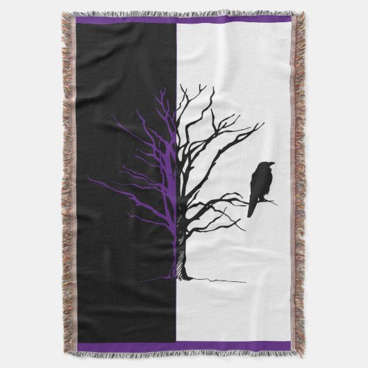 Silhouette Schwarzer Vogel Rabe Decke (Vorderseite Vertikal)