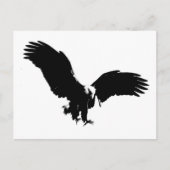Silhouette Schwarzer/Weißer Adler Postkarte (Vorderseite)