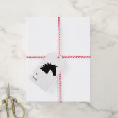 Silhouette Schwarzes Pferd Elegante Geschenkanhänger (Mit Garn)