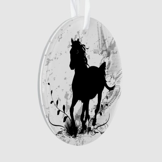Silhouette, schwarzes Pferd Ornament (Vorderseite)