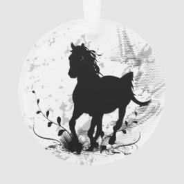 Silhouette, schwarzes Pferd Ornament