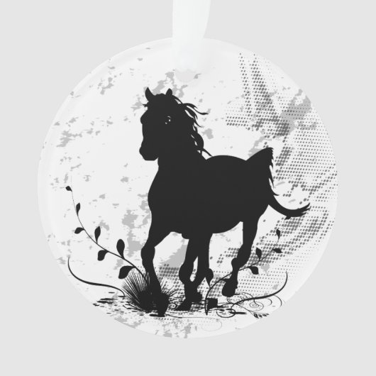 Silhouette, schwarzes Pferd Ornament (Vorderseite)