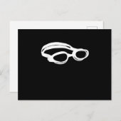 Silhouette Schwimmbad Lover Schwimmbad Gogglage So Ankündigungspostkarte (Vorne/Hinten)