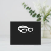 Silhouette Schwimmbad Lover Schwimmbad Gogglage So Ankündigungspostkarte (Stehend Vorderseite)