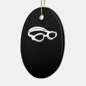 Silhouette Schwimmbad Lover Schwimmbad Gogglage So Keramik Ornament (Links)