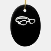 Silhouette Schwimmbad Lover Schwimmbad Gogglage So Keramik Ornament (Vorne)