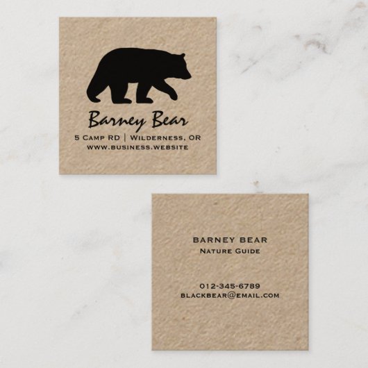 Silhouette | Simple Wildlife Graphic Quadratische Visitenkarte (Vorne/Hinten)