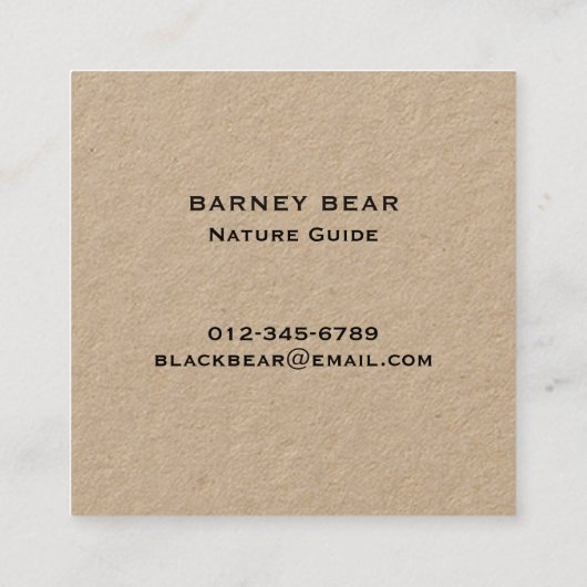 Silhouette | Simple Wildlife Graphic Quadratische Visitenkarte (Rückseite)