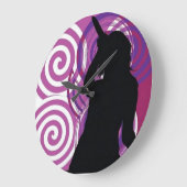 Silhouette Singer Wall Clock Große Wanduhr (Winkel)