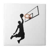 Silhouette Slam Dunk Basketball Player Fliese (Vorderseite)