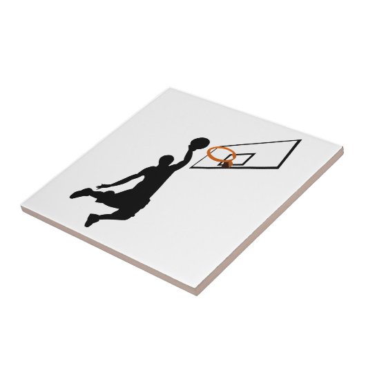 Silhouette Slam Dunk Basketball Player Fliese (Seite)